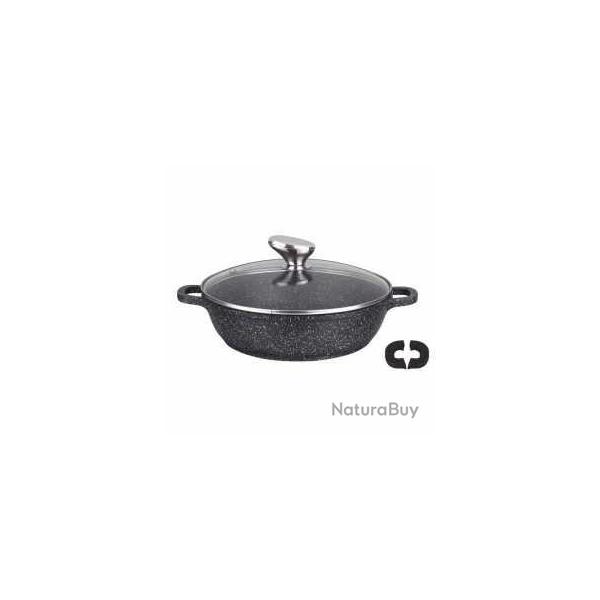 PRADEL EXCELLENCE THIERS MIJOTEUSE FAON PIERRE 24 CM TOUS FEUX + INDUCTION AVEC COUVERCLE EN VERRE