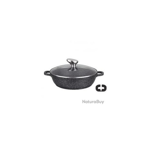 PRADEL EXCELLENCE THIERS MIJOTEUSE FAON PIERRE 36 CM TOUS FEUX +INDUCTION AVEC COUVERCLE EN VERRE 1