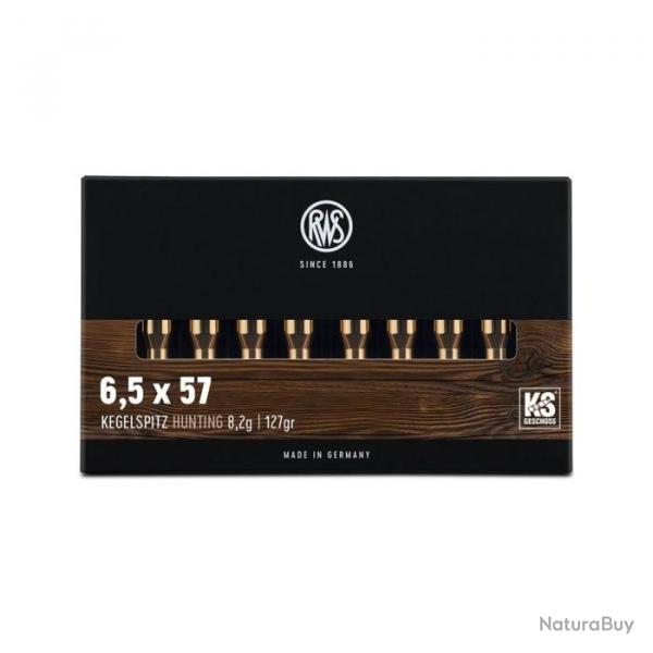 Balles RWS KS - Cal. 6.5x57 R - 127 / Par 1