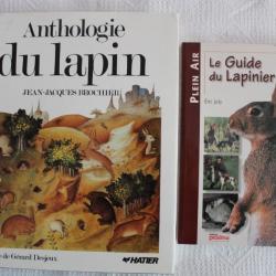 Lot 2 ouvrages anthologie du lapin, guide du lapinier