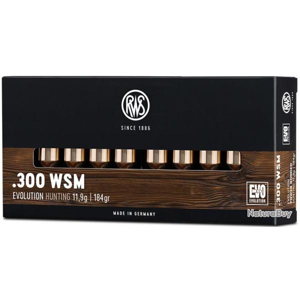 Cartouche RWS EVO cal.300 WSM 184GR 11,9 G boite de 20