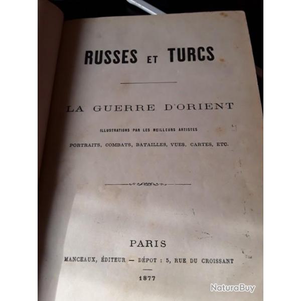 Livre russes et turcs la guerre d'Orient en 2 volumes