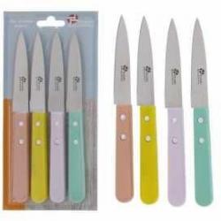 PRADEL EXCELLENCE THIERS BLISTER 4 COUTEAUX OFFICE MANCHES COULEUR