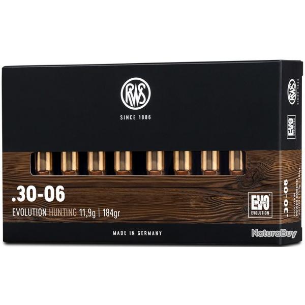 Cartouche RWS EVO cal.30-06 184GR 11,9 G boite de 20