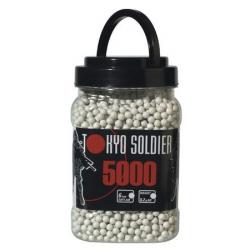 POT DE 5000 BILLES PLASTIQUES TOKYO SOLDIER CAL. 6 MM 0,20G BLANC