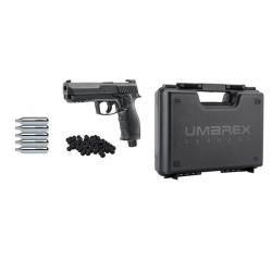 Pack Pistolet CO2 Walther Umarex T4E HDP 50 cal.50 + 100 billes  + 5 cartouches Co2 + mallette