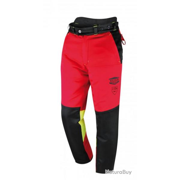 Pantalon de bucheron SOLIDUR FELIN Rouge XS Rallonge de 7cm