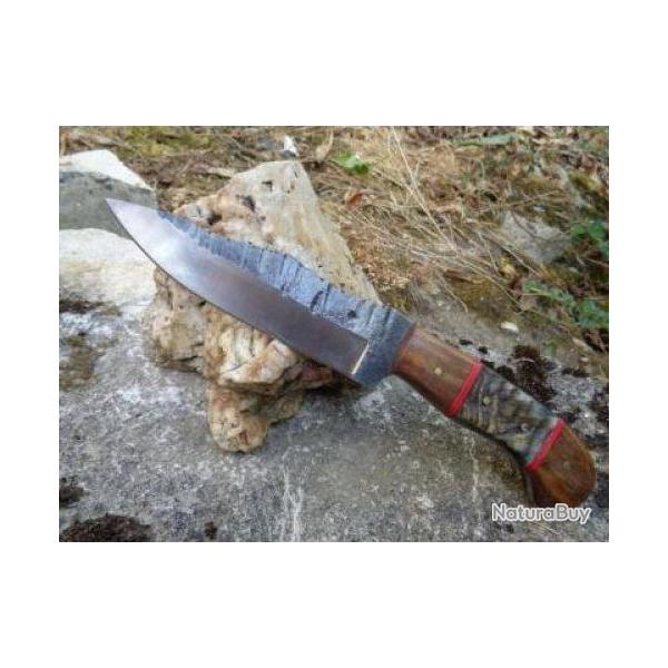 Bush Craft  couteau de chasse lame forge  la main en carbone 1075 (2)
