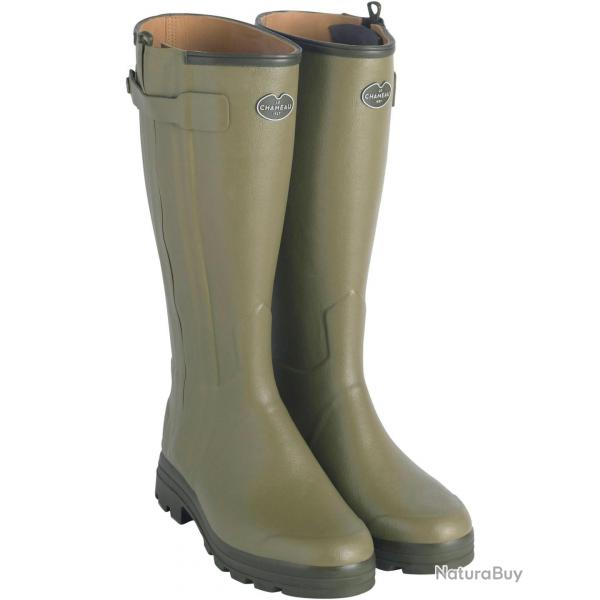 Bottes en caoutchouc Chasseur Cuir (Couleur: Olive, Taille: 44)