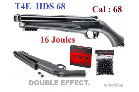 Pack Fusil T4E HDS + recharge CO2 + billes caoutchouc
