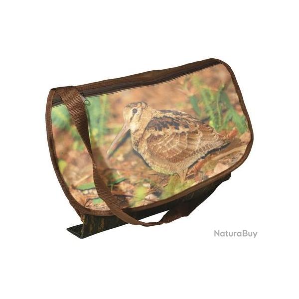 Gibecire toile et cuir motif bcasse