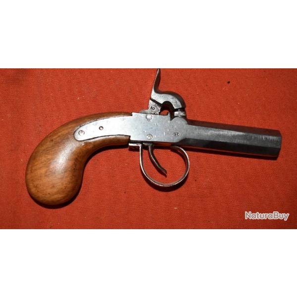 Pistolet  de voyage   percussion fin  XIXeme ou dbut XXme n6  (model rare )