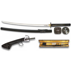 KATANA  Impérial  laké noir  Lame Trempé + 2tsubas