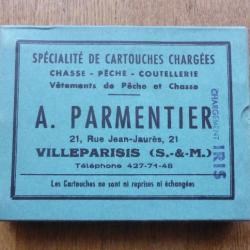 BOÎTE CARTOUCHES ANCIENNE COLLECTION CAL 12 - Armurier PARMENTIER - Plombs n° 8