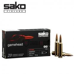 20 Munitions SAKO Gamehead Cal 222 Rem Mag 55 Gr