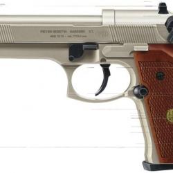 M92 FS - BERETTA nikelé, plaquettes bois