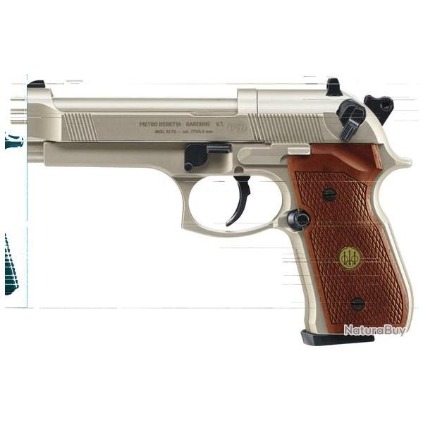 M92 FS - BERETTA nikel, plaquettes bois
