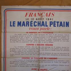 affiche promesse et parle 1941 seconde guerre ww2 Maréchal Pétain Etat Français collaboration Vichy