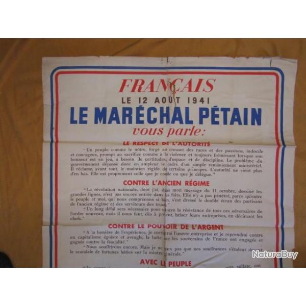 affiche promesse et parle 1941 seconde guerre ww2 Marchal Ptain Etat Franais collaboration Vichy