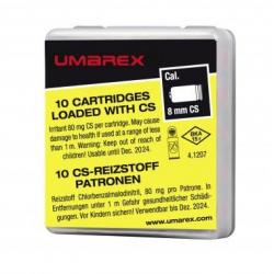 Boite de 10 Cartouches Gaz CS 8mm Umarex pour Pistolets à Blanc