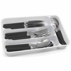 ENSEMBLE MENAGERE PRADEL EXCELLENCE 16 PIÈCES NOIR EN RANGE COUVERTS