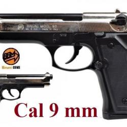 Pistolet BERETTA  Bicolor à blanc  Mod 92  Cal. 9mm PAK