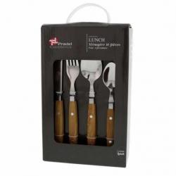 ENSEMBLE MENAGERE PRADEL EXCELLENCE MODEL EFFET BOIS DE 16 PIECES 1