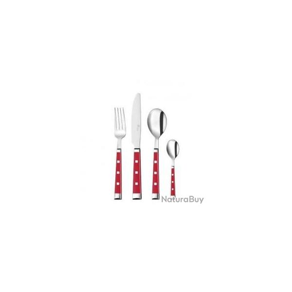 ENSEMBLE MENAGERE PRADEL EXCELLENCE 16 PIECES BELLE TABLE ROUGE 1