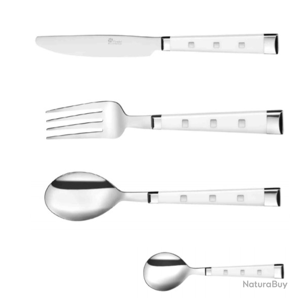 ENSEMBLE MENAGERE PRADEL EXCELLENCE 24 PIECES GAMME BISTRO BLANC 1