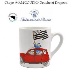 Mug MAM'GOUDIG 2CV et drapeau breton