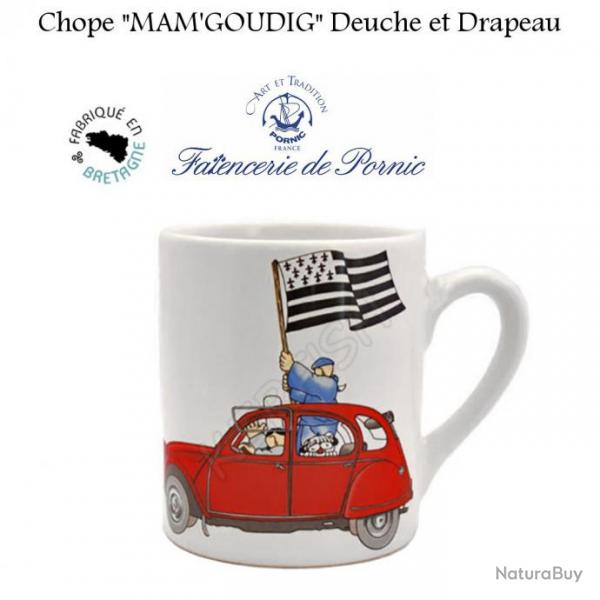Mug MAM'GOUDIG 2CV et drapeau breton