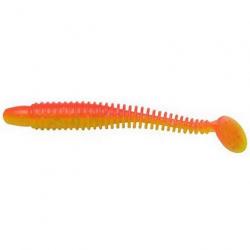 Leurre souple lunker city swimming ribster 4" 100 mm ATOMIC CHICK. (143)
