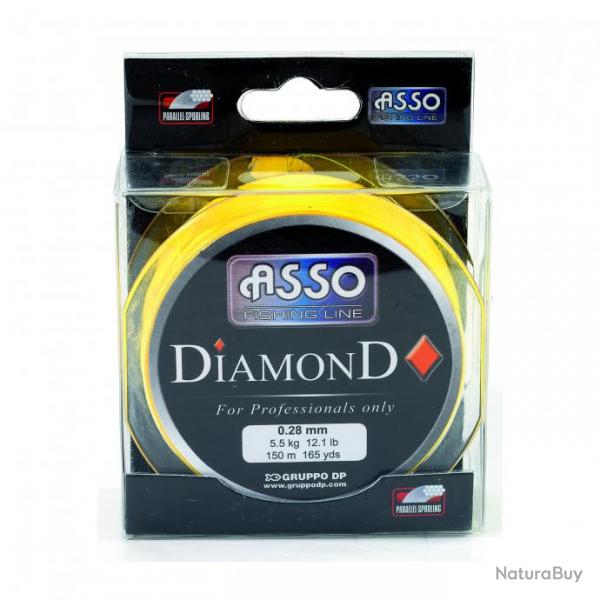 Nylon asso "diamonds" jaune - blister de 150 m diam. 22/100