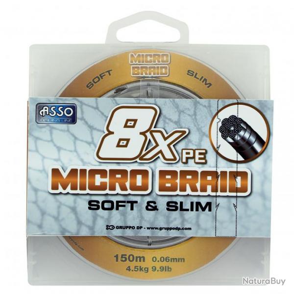 Tresse "micro braid 8x" - 14/100 marron - 150 m 14/100