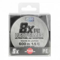 Tresse asso light games 8x multicolore - 600 m PE 1.0
