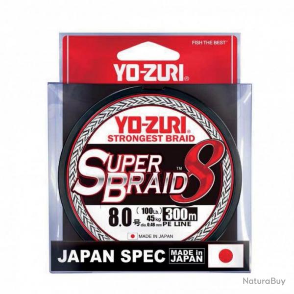 Tresse yo-zuri "superbraid 8x" 5 couleurs - 300 m 1.2