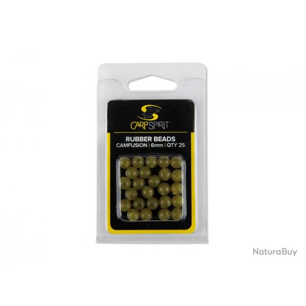 Perles carp spirit rubber beads cam 6mm x25
