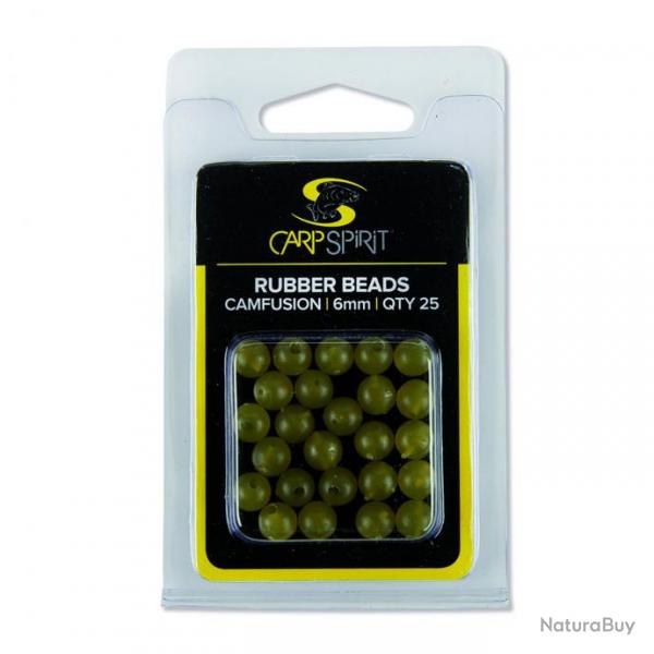 Perle carp spirit rubber beads weed green 6mm x25