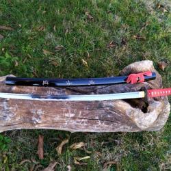 NOUVEAU KATANA ROUGE  MARU VÉRITABLE SABRE FORGÉ A LA MAIN EN ACIER 1095 LAME  AIGUISÉE 5