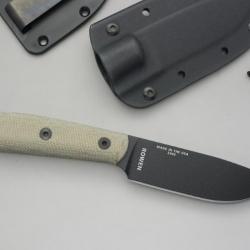 Couteau de Survie Esee Model 4 Traditional Handle Lame 1095 Manche Micarta Etui Kydex USA ES4HMK