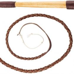 Fouet de chasse luxe manche bois, flotte cuir - Country