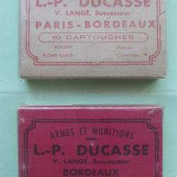 REF 24 - LOT 2 BOÎTE ANCIENNES CARTOUCHES DE CHASSE CAL 12 - plomb n° 7  - DUCASSE  - BORDEAUX