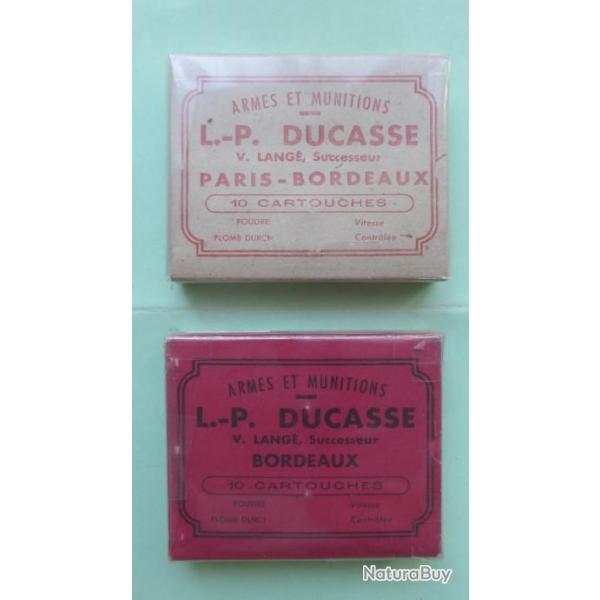 REF 24 - LOT 2 BOTE ANCIENNES CARTOUCHES DE CHASSE CAL 12 - plomb n 7  - DUCASSE  - BORDEAUX