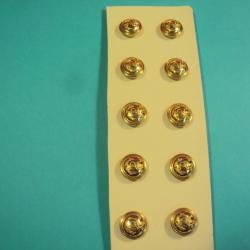 Lot de bouton militaire marine dorée diamètre 15mm 10 boutons militaires. De marque : T.W & W  Paris