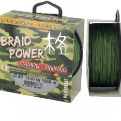 TRESSE BRAID POWER CAMOU 250M 0.25mm-22kg
