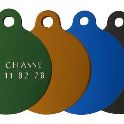 Médailles rondes gravées colorées 2.5 cm-Noir