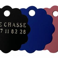 Médailles nuages gravées colorées 2.5 cm-Noir