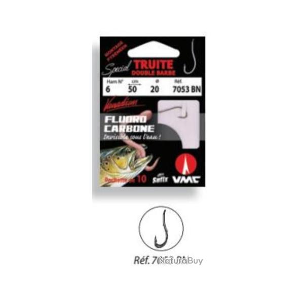 HAMECONS MONTES FLUOROCARBONE SPECIAL VERS DOUBLE BARBE Taille 8 0.15mm
