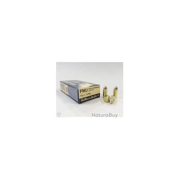 Boit de 50 munitions sellier bellot 7.65 br ( 32 ACP) FMJ 71 grs