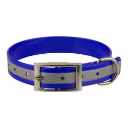 collier réfléchissant 25 mm x 55 cm Bleu roi - biothane - jokidog